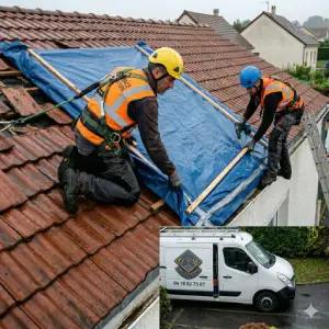 Réparation urgente de toiture par un couvreur professionnel à Versailles, Yvelines.